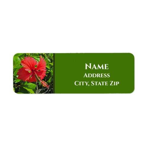 Tropical Flower Initials Bright Pink Island Floral Label