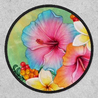 Tropical Flower Iron On Patch