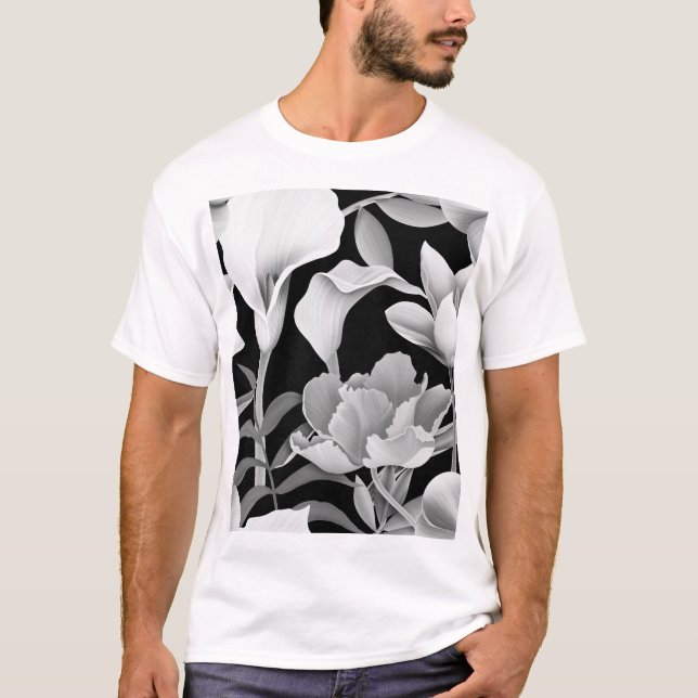 Tropical Flower Leaf: Seamless Pattern T-Shirt (Front)