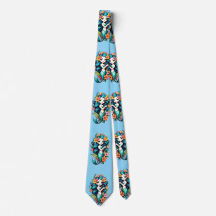 Tropical Flower Mermaid Thunder_Cove Neck Tie