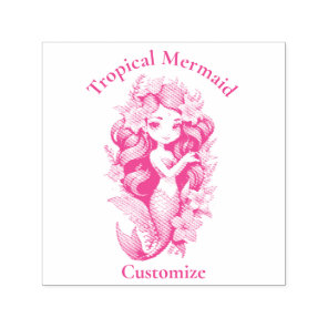 Tropical Flower Mermaid Thunder_Cove Self-inking Stamp