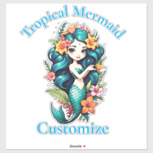 Tropical Flower Mermaid Thunder_Cove Sticker