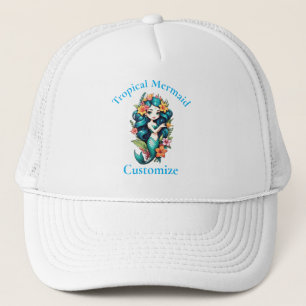 Tropical Flower Mermaid Thunder_Cove Trucker Hat
