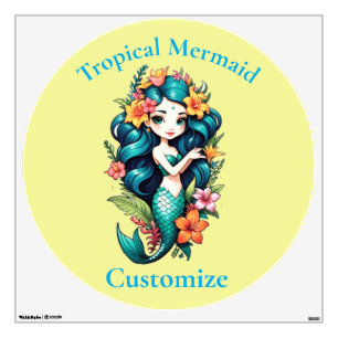 Tropical Flower Mermaid Thunder_Cove Wall Decal