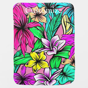 Tropical Flower Mix Thunder_Cove Baby Blanket