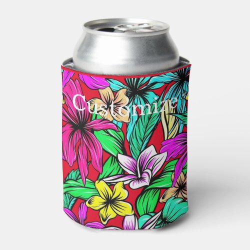 Tropical Flower Mix Thunder_Cove Can Cooler