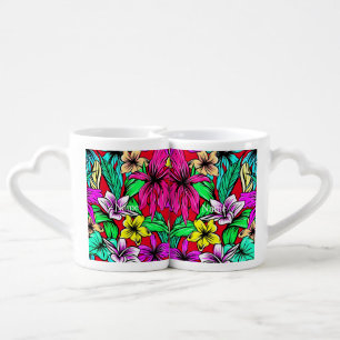 Tropical Flower Mix Thunder_Cove Coffee Mug Set