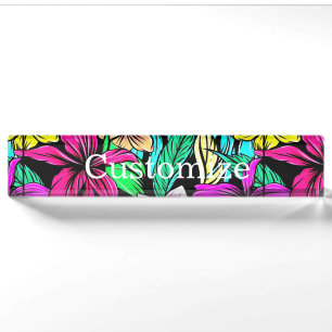 Tropical Flower Mix Thunder_Cove Desk Name Plate