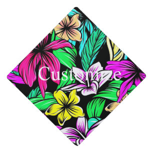 Tropical Flower Mix Thunder_Cove Graduation Cap Topper