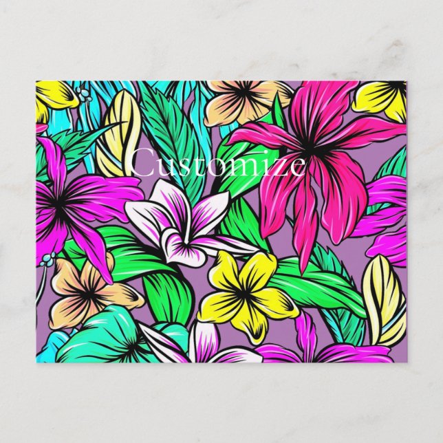 Tropical Flower Mix Thunder_Cove  Holiday Postcard (Front)