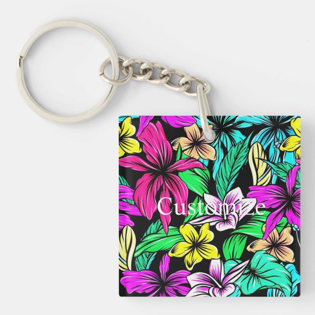 Tropical Flower Mix Thunder_Cove Keychain (Front)
