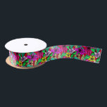 Tropical Flower Mix Thunder_Cove Satin Ribbon<br><div class="desc">A colorful blend of various tropical or jungle flowers to customize,  personalize by changing to your name</div>