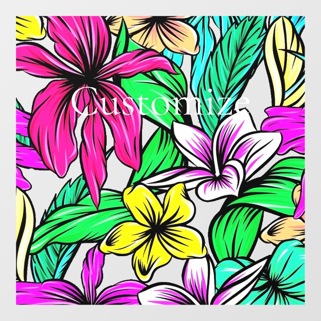 Tropical Flower Mix Thunder_Cove  Window Cling (Sheet)