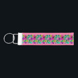 Tropical Flower Mix Thunder_Cove Wrist Keychain<br><div class="desc">A colorful blend of various tropical or jungle flowers to customize,  personalize by changing to your name</div>