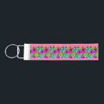 Tropical Flower Mix Thunder_Cove Wrist Keychain<br><div class="desc">A colorful blend of various tropical or jungle flowers to customize,  personalize by changing to your name</div>