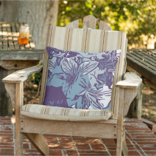 Tropical Flower Nature Print Coastal  Outdoor Pill Pillow