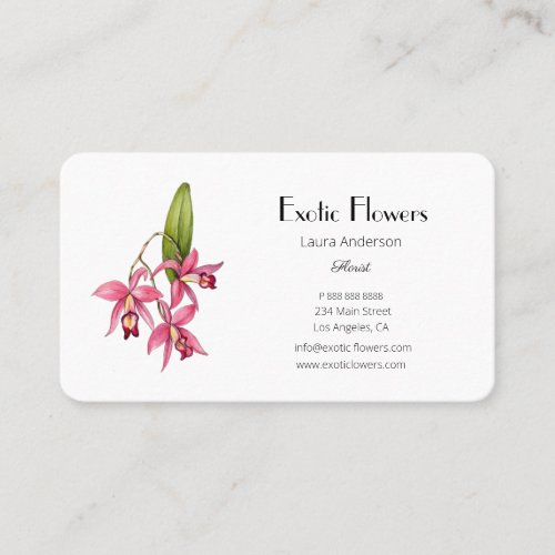 Tropical flower Orchid florist Business Card