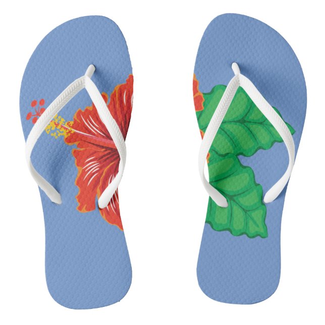 Tropical Flower Pair of Flip Flops (Footbed)