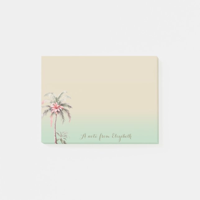 Tropical Flower Palm Tree Post-it Notes (Front)