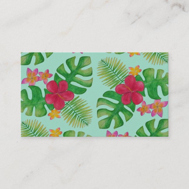 Tropical flower pattern enclosure card (Front)