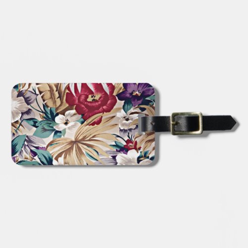 Tropical Flower Pattern in Soft Colors Luggage Tag