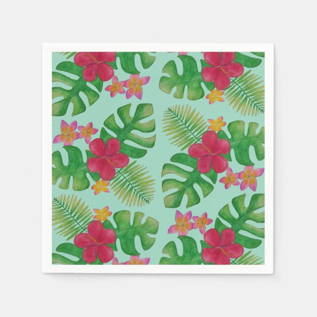 Tropical flower pattern napkins (Front)