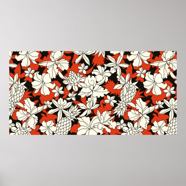 Tropical flower pattern poster (Front)