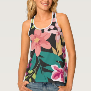 Tropical Flower Plant Forest Tank Top