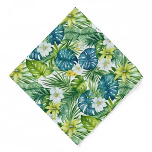 Tropical Flower Print Bandana