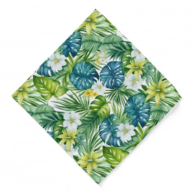 Tropical Flower Print Bandana (Front)