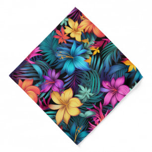 Tropical Flower Print Bandana