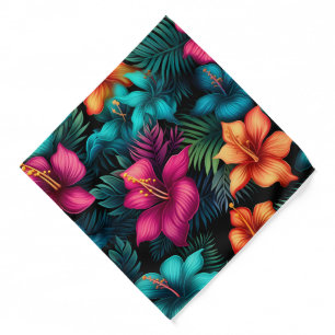 Tropical Flower Print Bandana