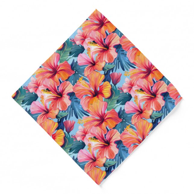 Tropical Flower Print Bandana (Front)