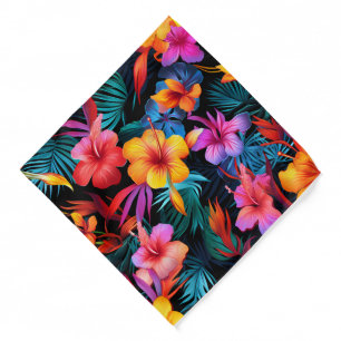 Tropical Flower Print Bandana