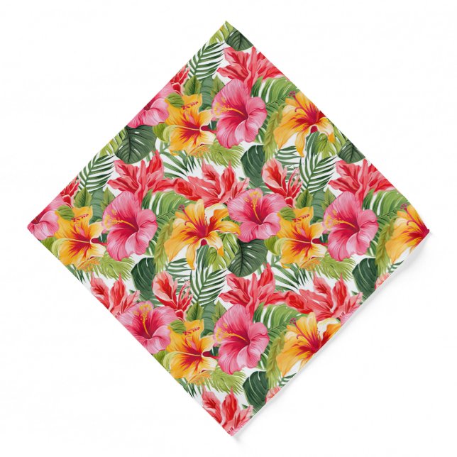 Tropical Flower Print Bandana (Front)