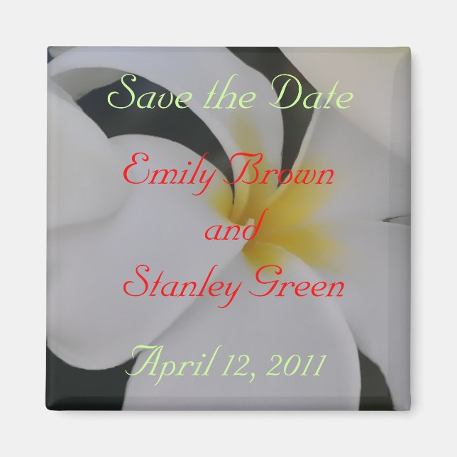 Tropical Flower Save the Date Magnet (Front)
