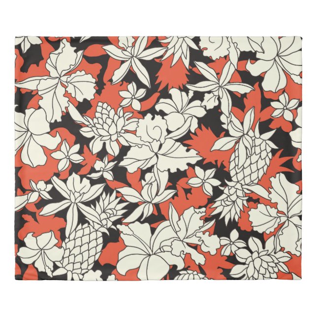 Tropical Flower Seamless Exotic Pattern Duvet Cover (Front)