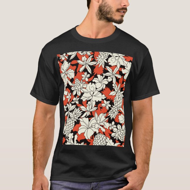 Tropical Flower Seamless Exotic Pattern T-Shirt (Front)