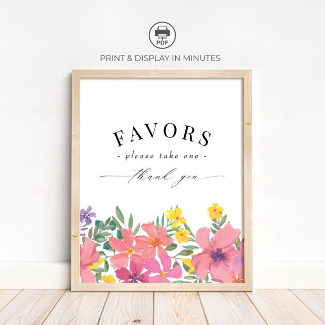 Tropical Flower Shower Favors Sign (Creator Uploaded)