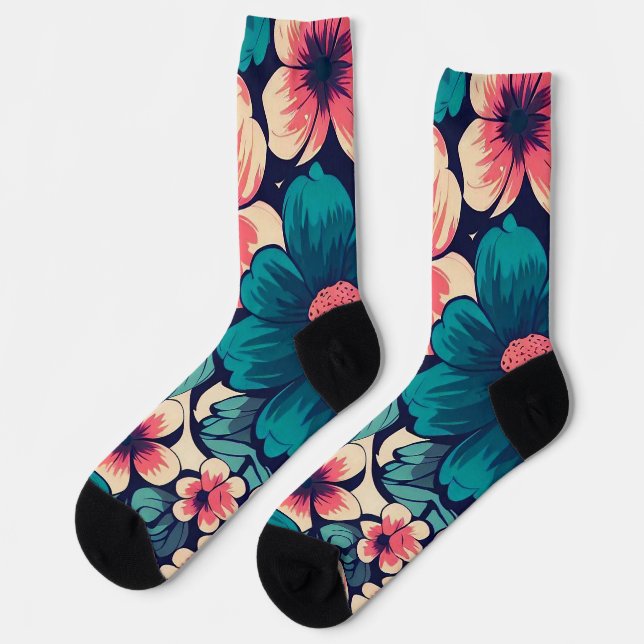 Tropical Flower Socks (Left)