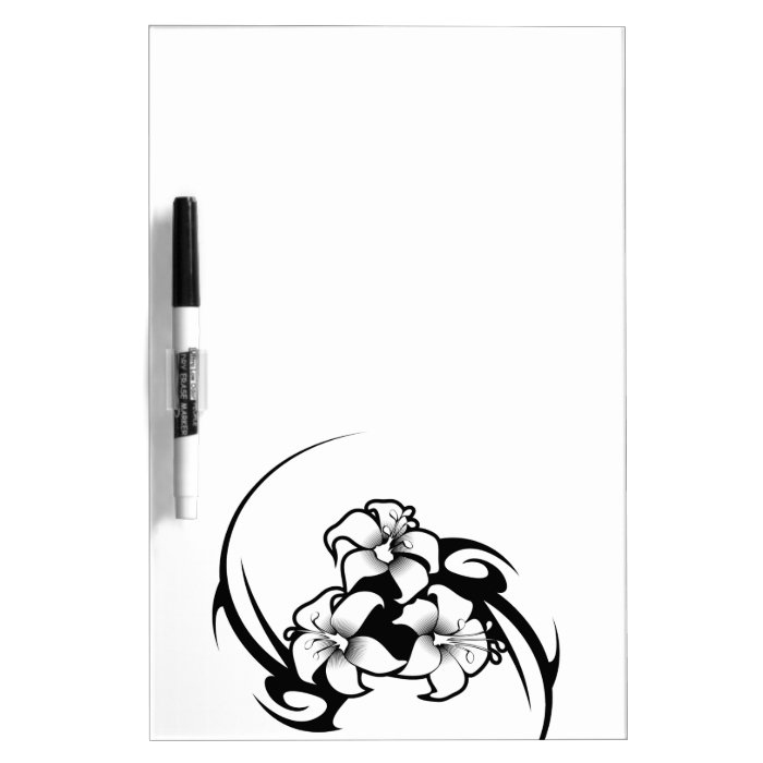 TROPICAL FLOWER VECTOR TATTOO GRAPHICS TOUGH LOGO DRY ERASE BOARDS