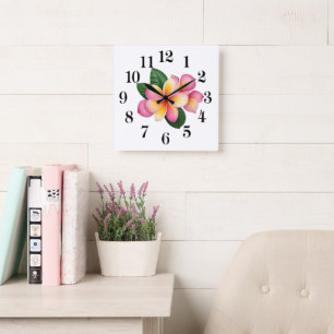 Tropical Flower Wall Clock