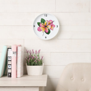 Tropical Flower Wall Clock