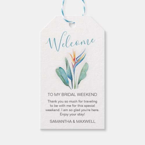 Tropical Flower Welcome Gift Tags