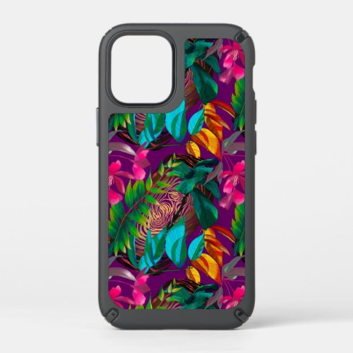 Tropical flowers and animal patterns speck iPhone 12 mini case