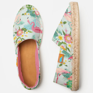 Tropical Flowers And Birds Add Your Initial Espadrilles