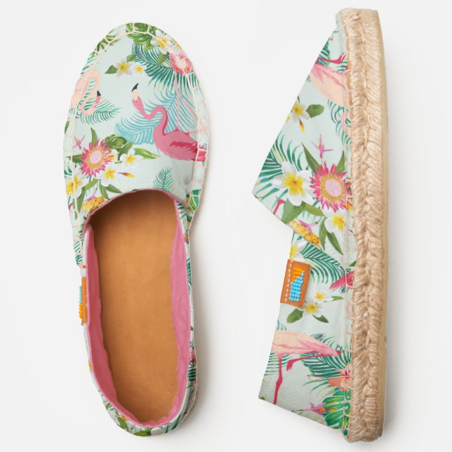 Tropical Flowers And Birds | Add Your Initial Espadrilles (Side)