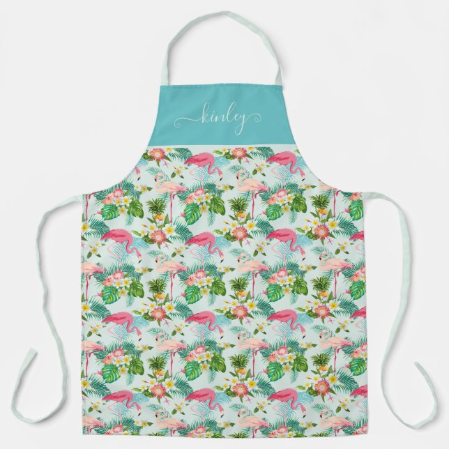 Tropical Flowers And Birds Apron (Front)