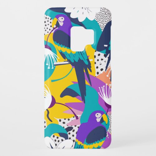 Tropical flowers and birds collage pattern Case_Mate samsung galaxy s9 case