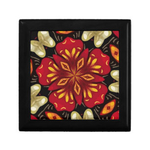 Tropical Flowers And Butterflies Mandala Jewelry Box
